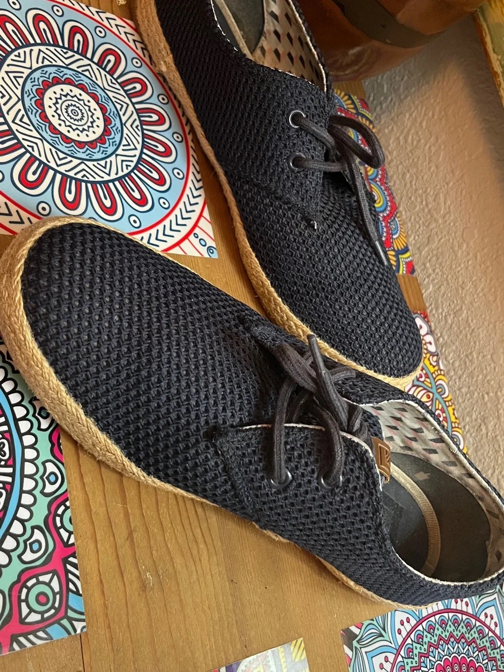 Ben Sherman Navy Knit Espadrille Slip-Ons